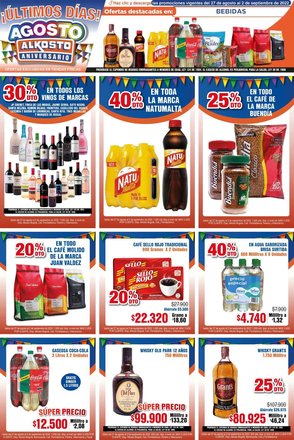 Folleto Alkosto 27.08.2022 - 02.09.2022