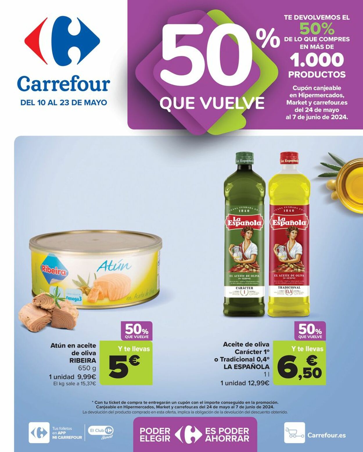 Folleto Carrefour - Que Vuelve 50% 10 may., 2024 - 23 may., 2024
