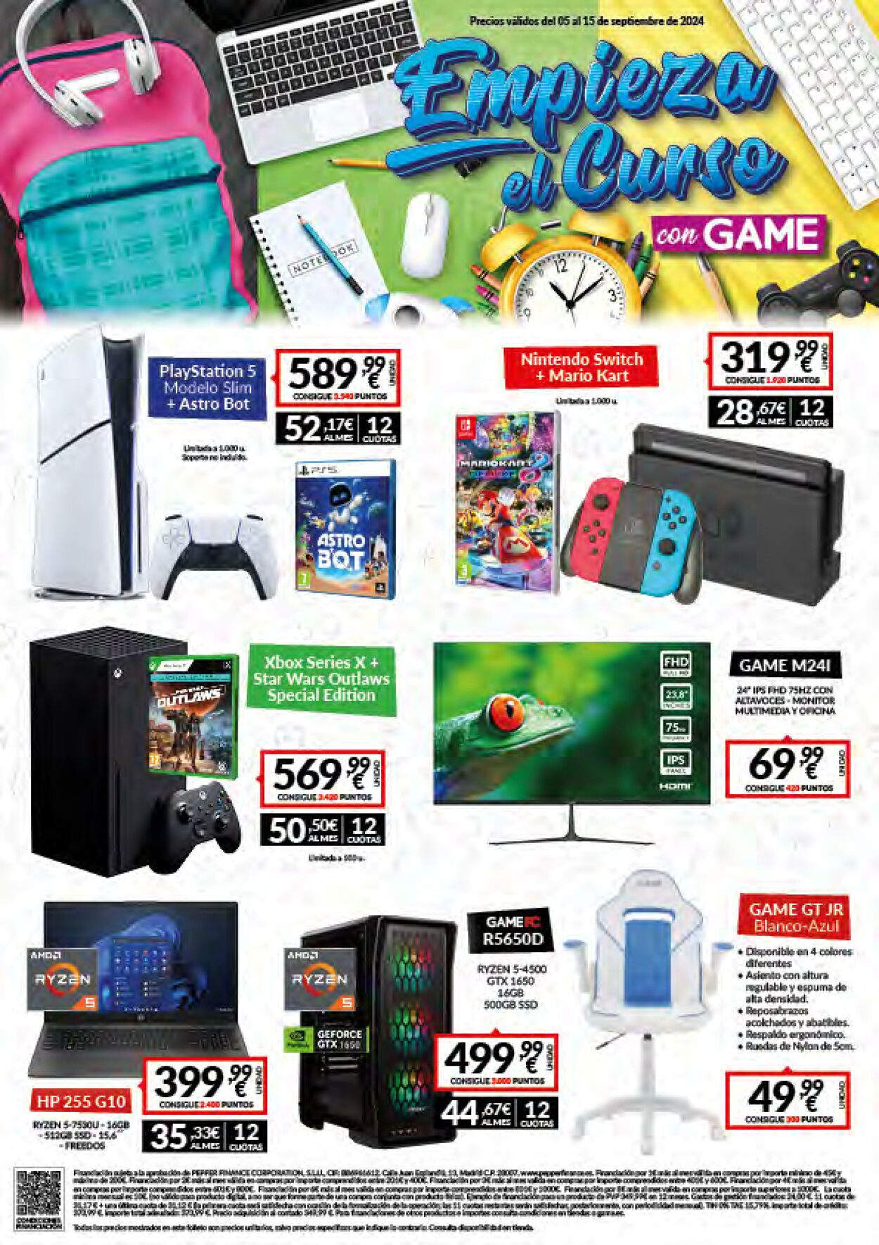 Game Folletos promocionales