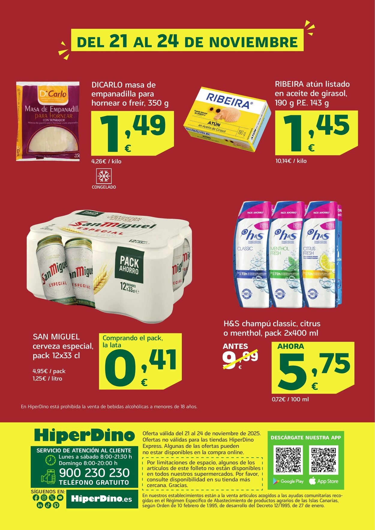 Folleto Hiperdino 21.11.2025 - 24.11.2025