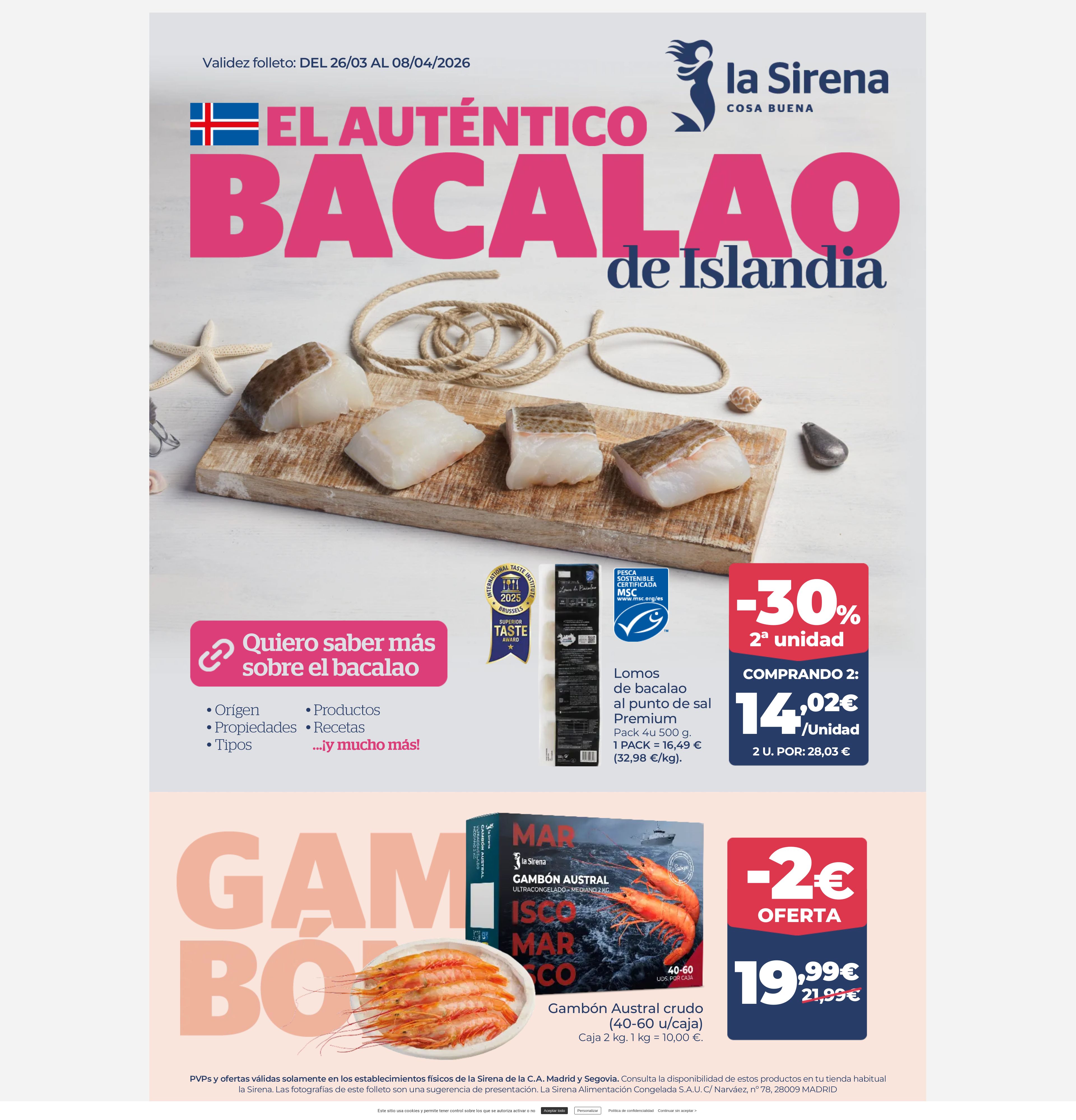 Folleto La Sirena 26.03.2026 - 08.04.2026