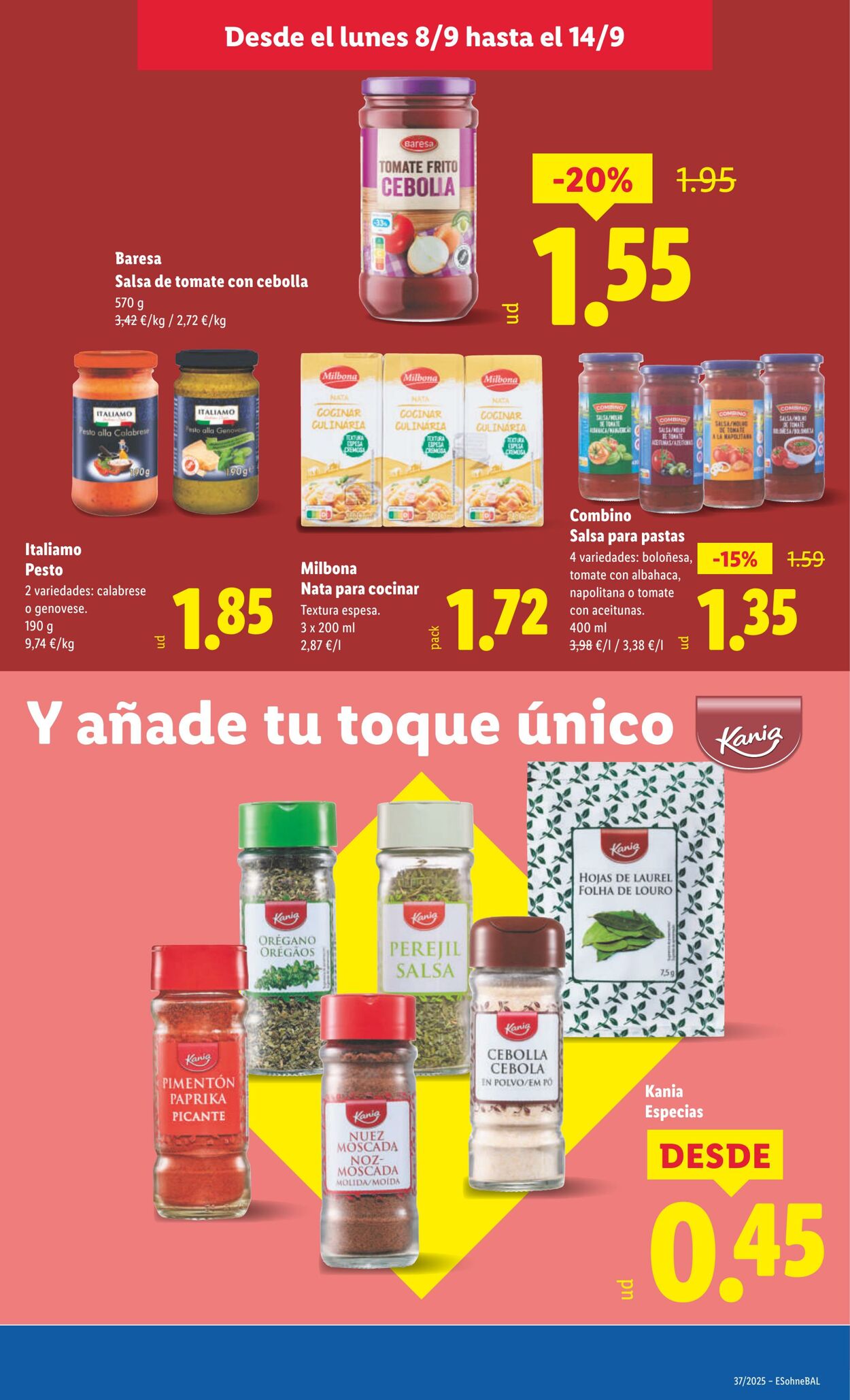 Folleto Lidl 08.09.2025 - 14.09.2025