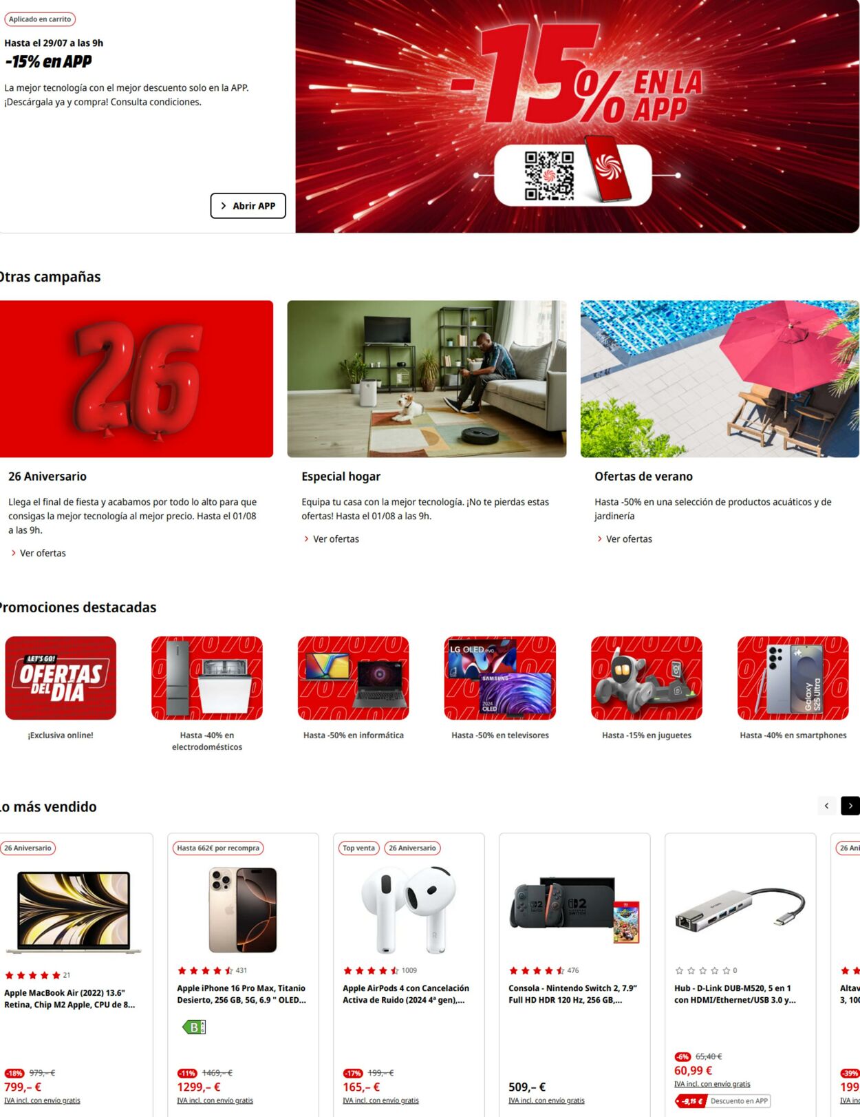 Folleto Media Markt 28.07.2025 - 10.08.2025