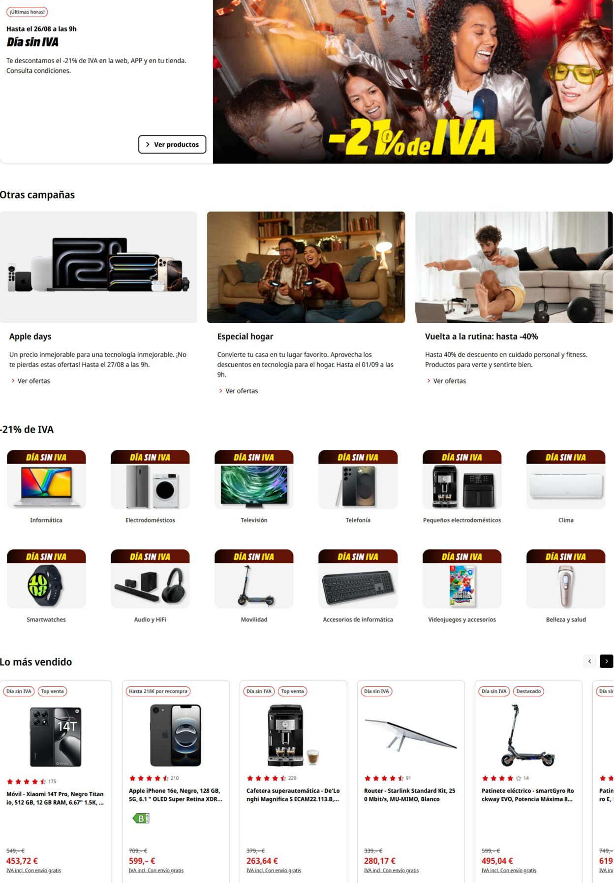 Folleto Media Markt 25.08.2025 - 01.09.2025