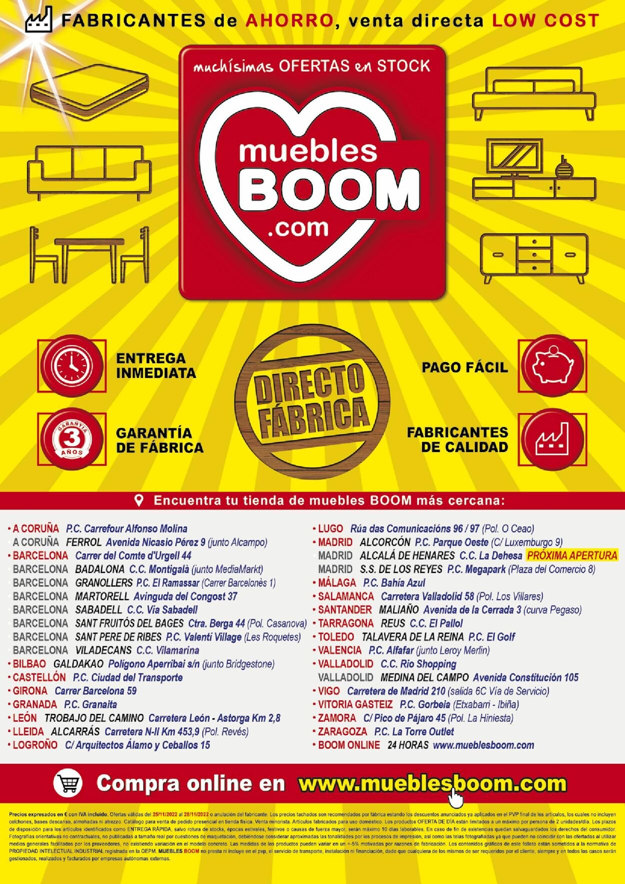 Folleto Muebles boom 25.11.2022 - 28.11.2022