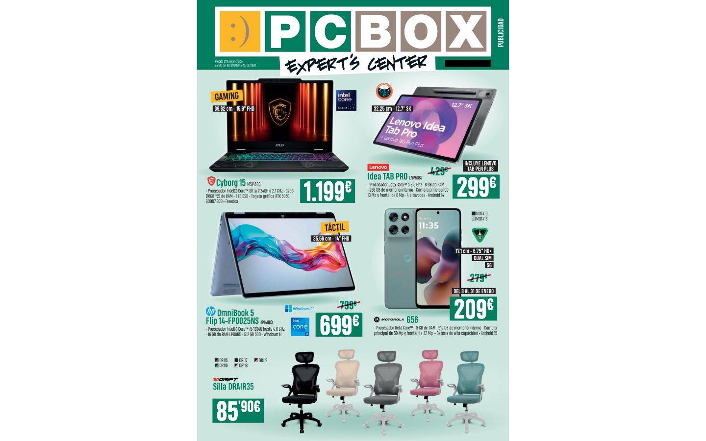 PC Box Folletos promocionales