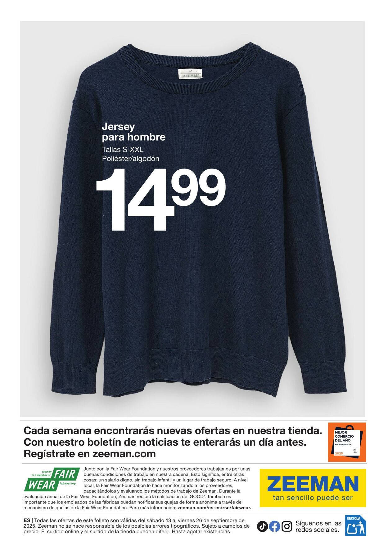 Folleto Zeeman 13.09.2025 - 26.09.2025